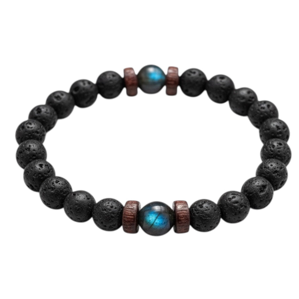 Vulkanstein & Labradorit Kugelarmband CrystalScents