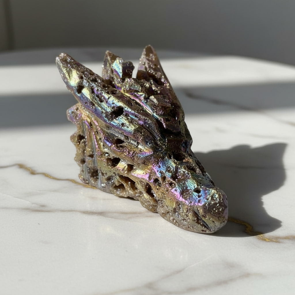 Aura Sphalerit Drachenkopf - Lebendige Farben