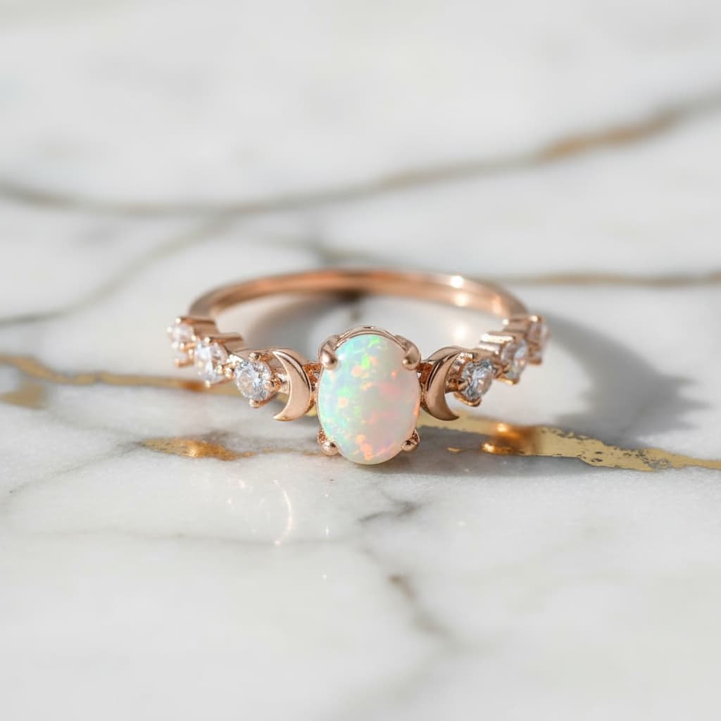 Opal Ring Roségold – Ausdrucksstarke Eleganz