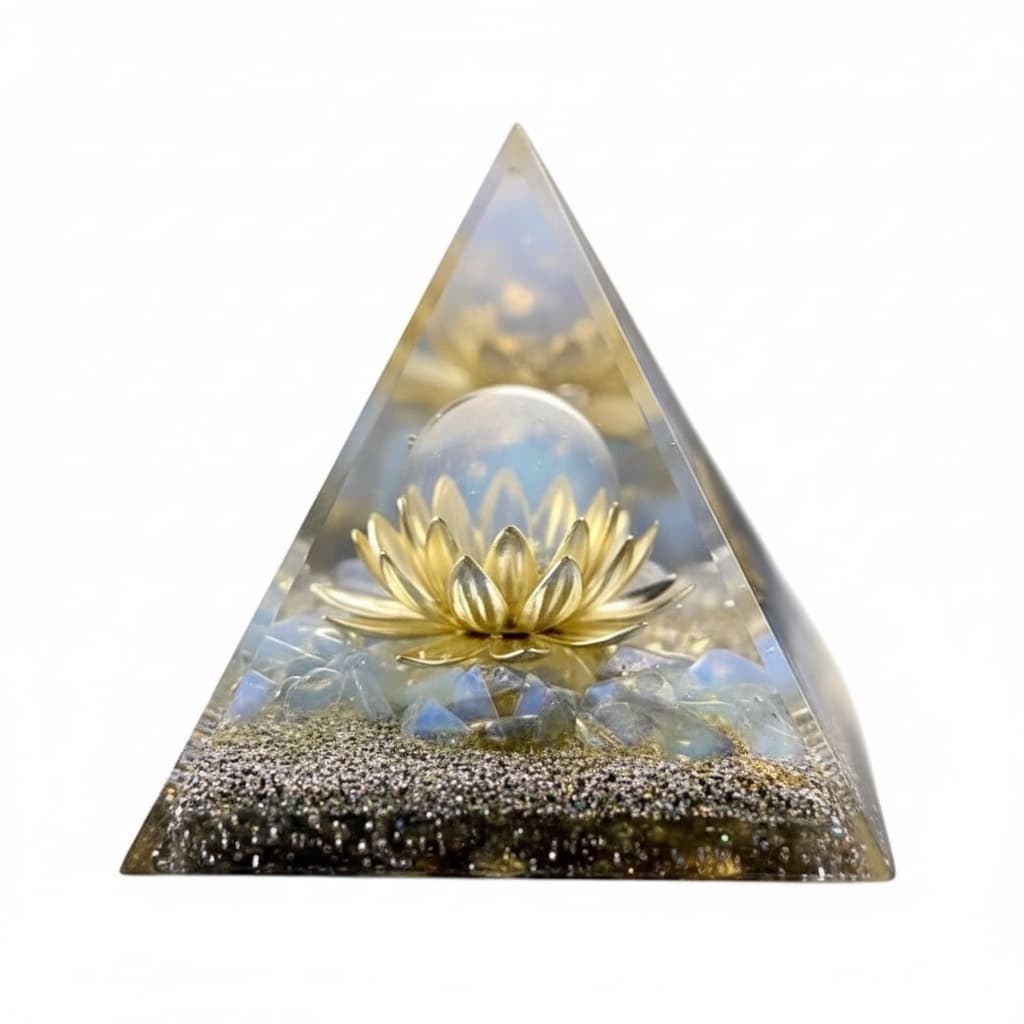 Opalit Orgonit Pyramide - Schimmernder Lotus CrystalScents
