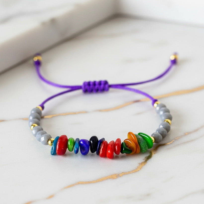 Schutzarmband mit bunten Muschelschalen CrystalScents