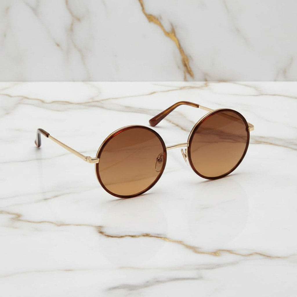 Sonnenbrille – Auffällig rund in Braun CrystalScents