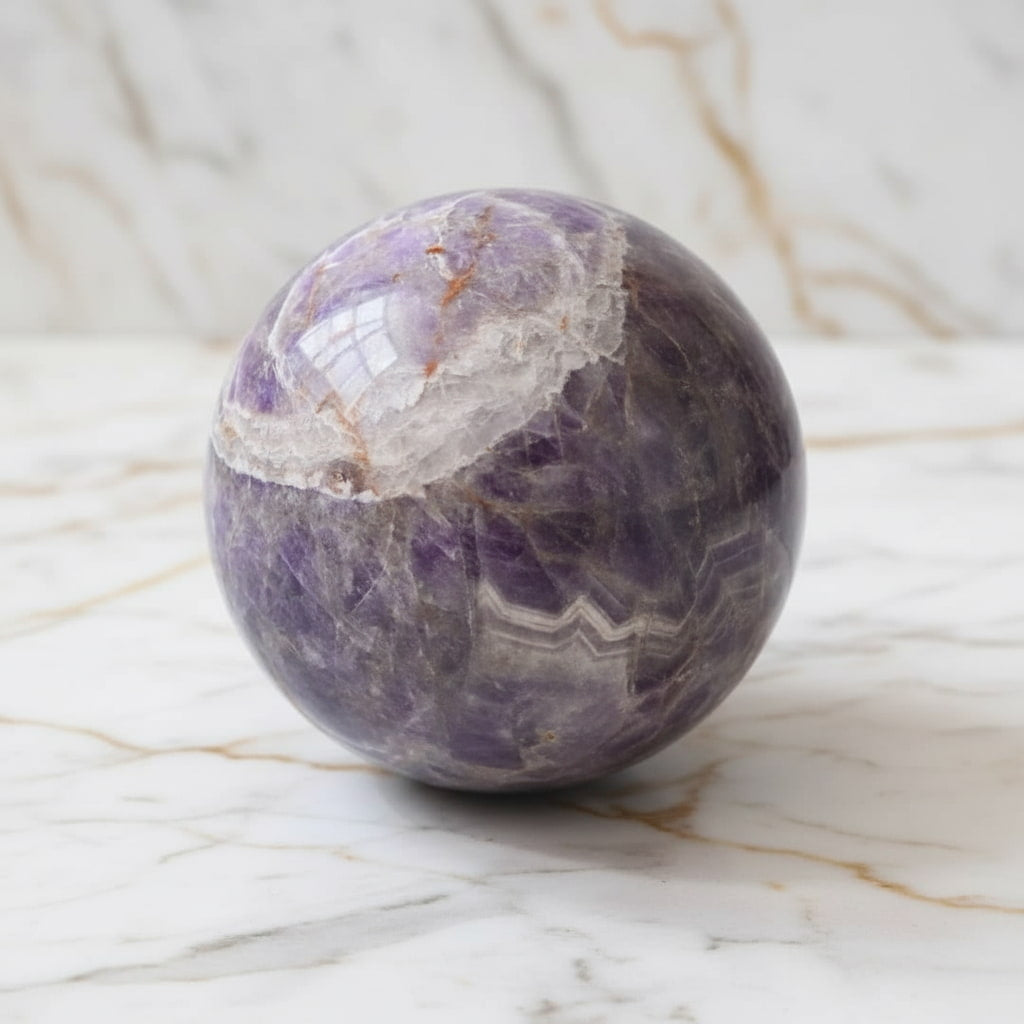 Sehr große Amethyst Kugel – 19 cm, 13 kg, positive Energie & Harmonie CrystalScents