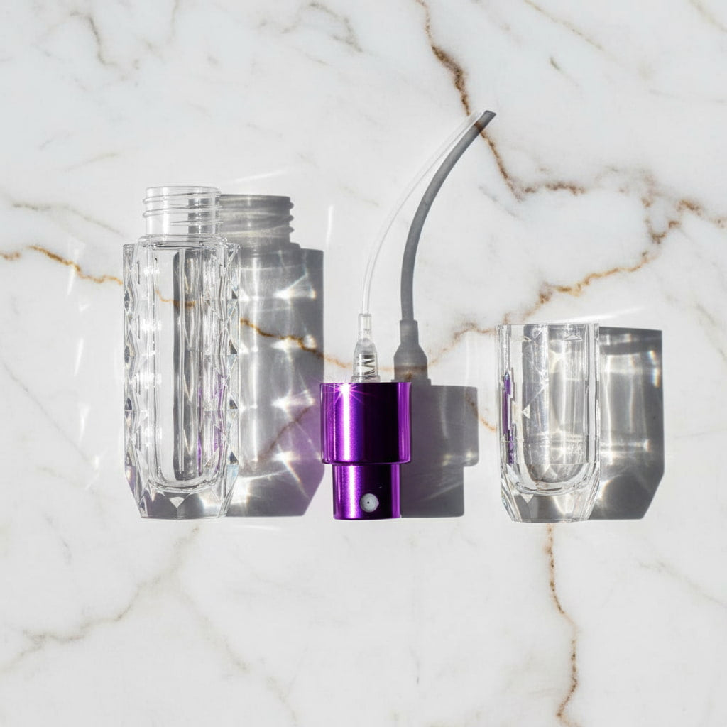 Parfüm Abfüller in Lila - stilvoll & handlich CrystalScents
