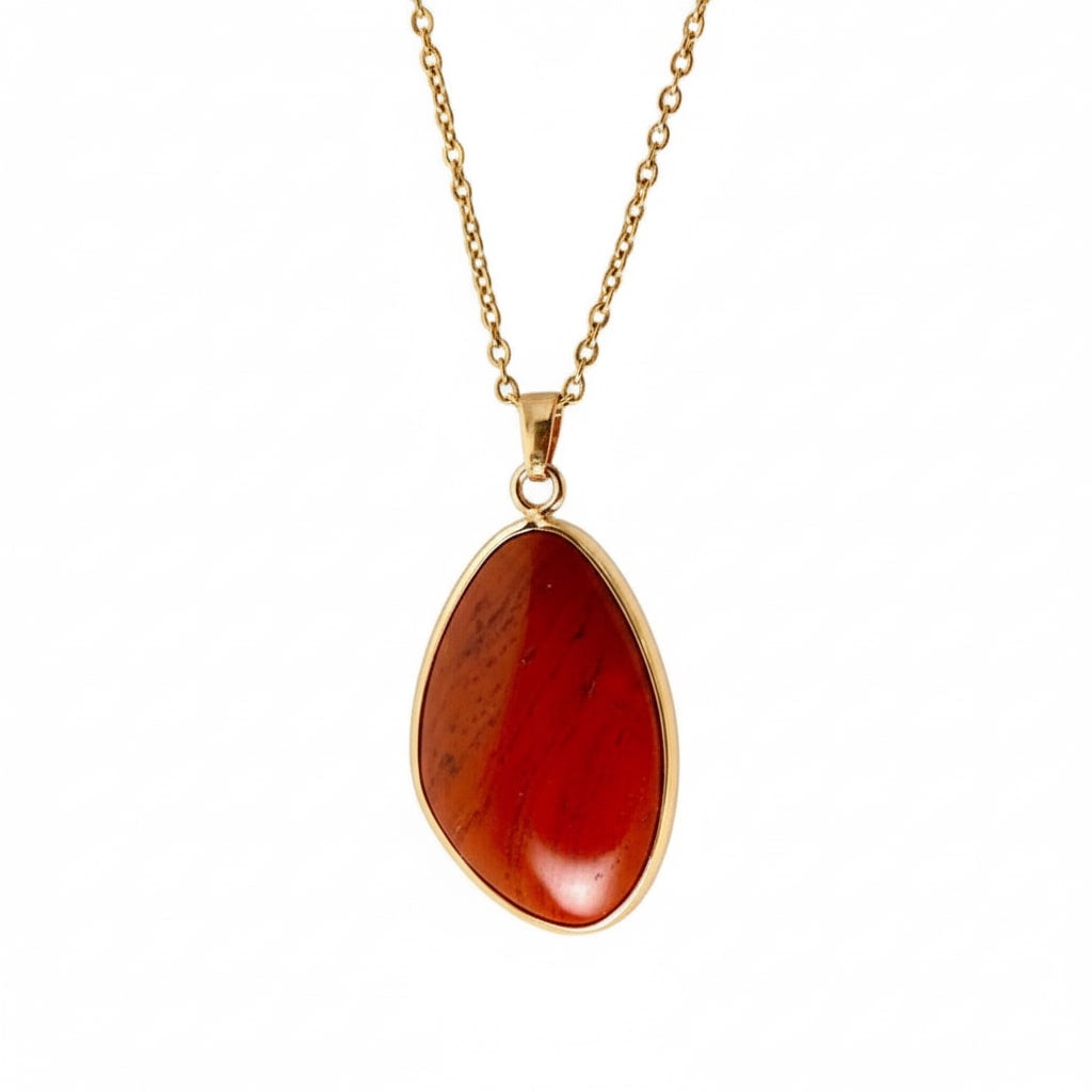 Roter Jaspis Halskette - Wärme & Struktur CrystalScents