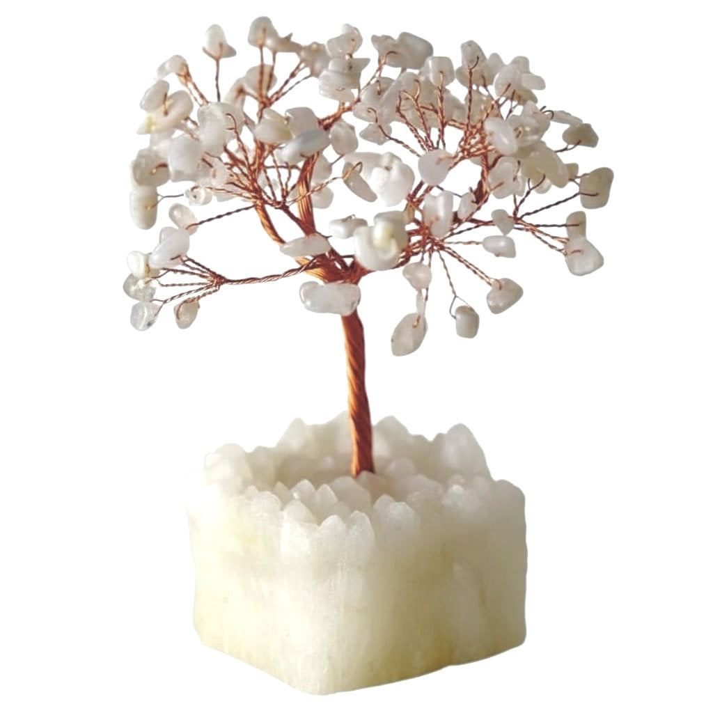 Bergkristalldruse – Weißer Quarz-Baum auf funkelnder Druse CrystalScents