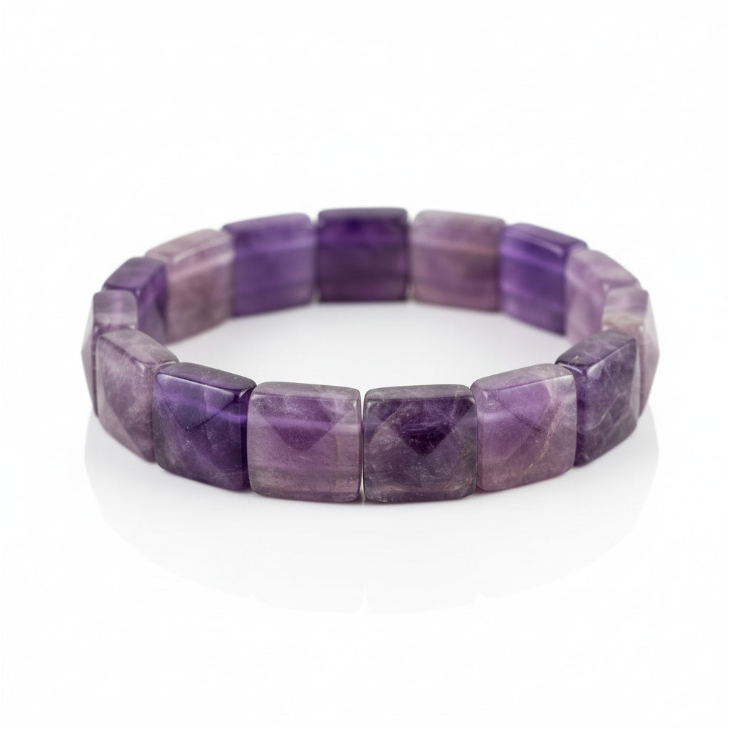 Amethyst Armband – quadratische Steine, innere Ruhe & Geschenk CrystalScents