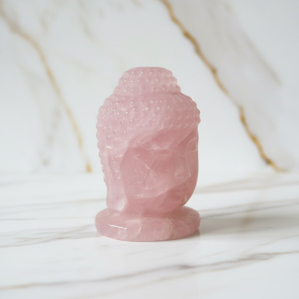 Rosenquarz Buddha-Kopf – Friedvolle Atmosphäre CrystalScents