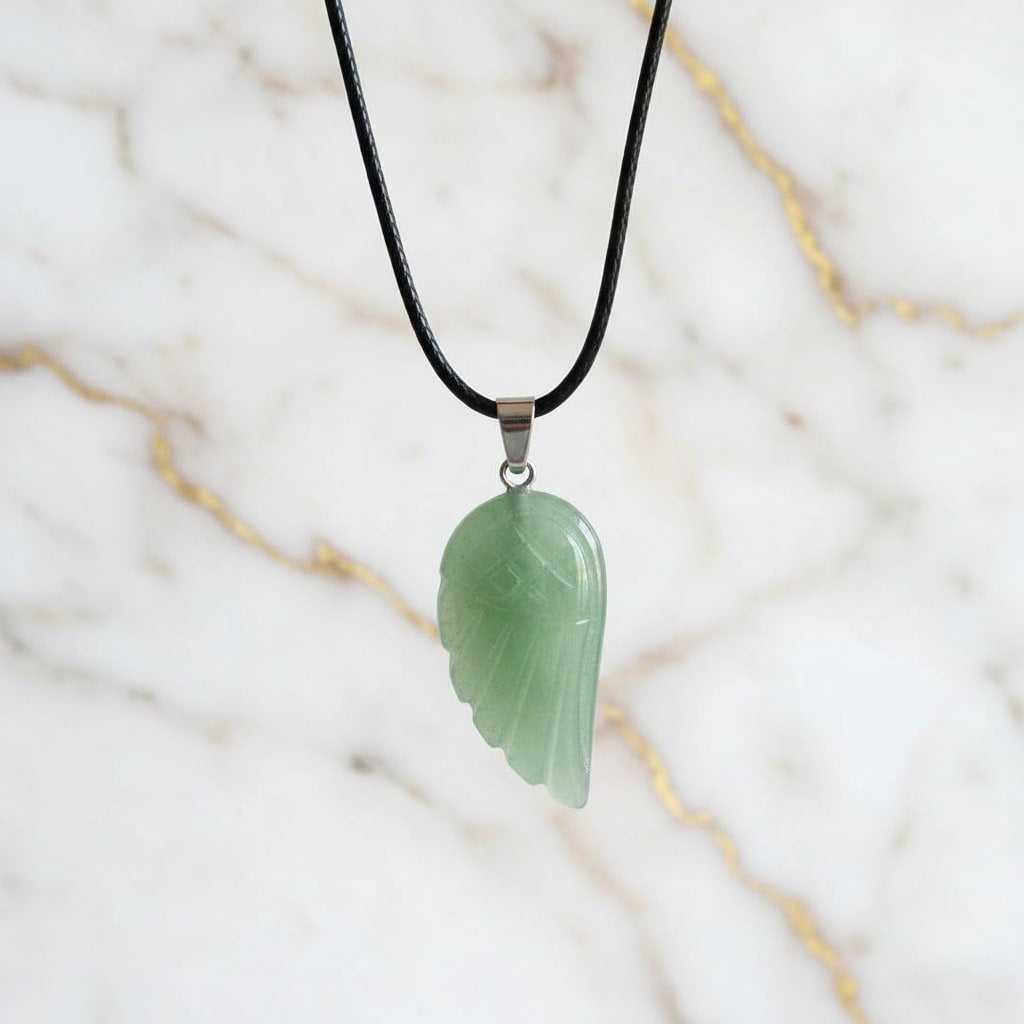 Aventurin Halskette - Flügel Anhänger CrystalScents