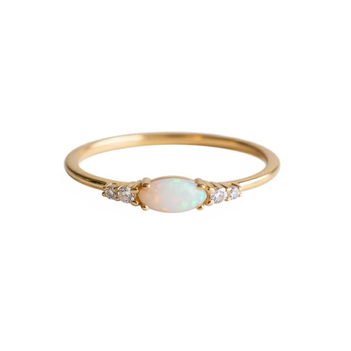 Ring gold mit zartem Opal-Highlight