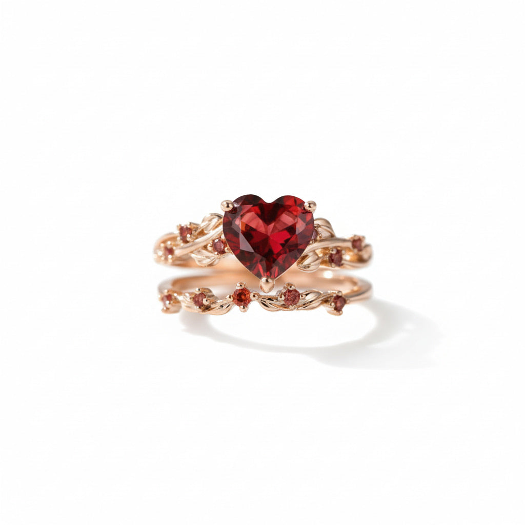 Ring – 2-teiliger mit rotem Herz CrystalScents