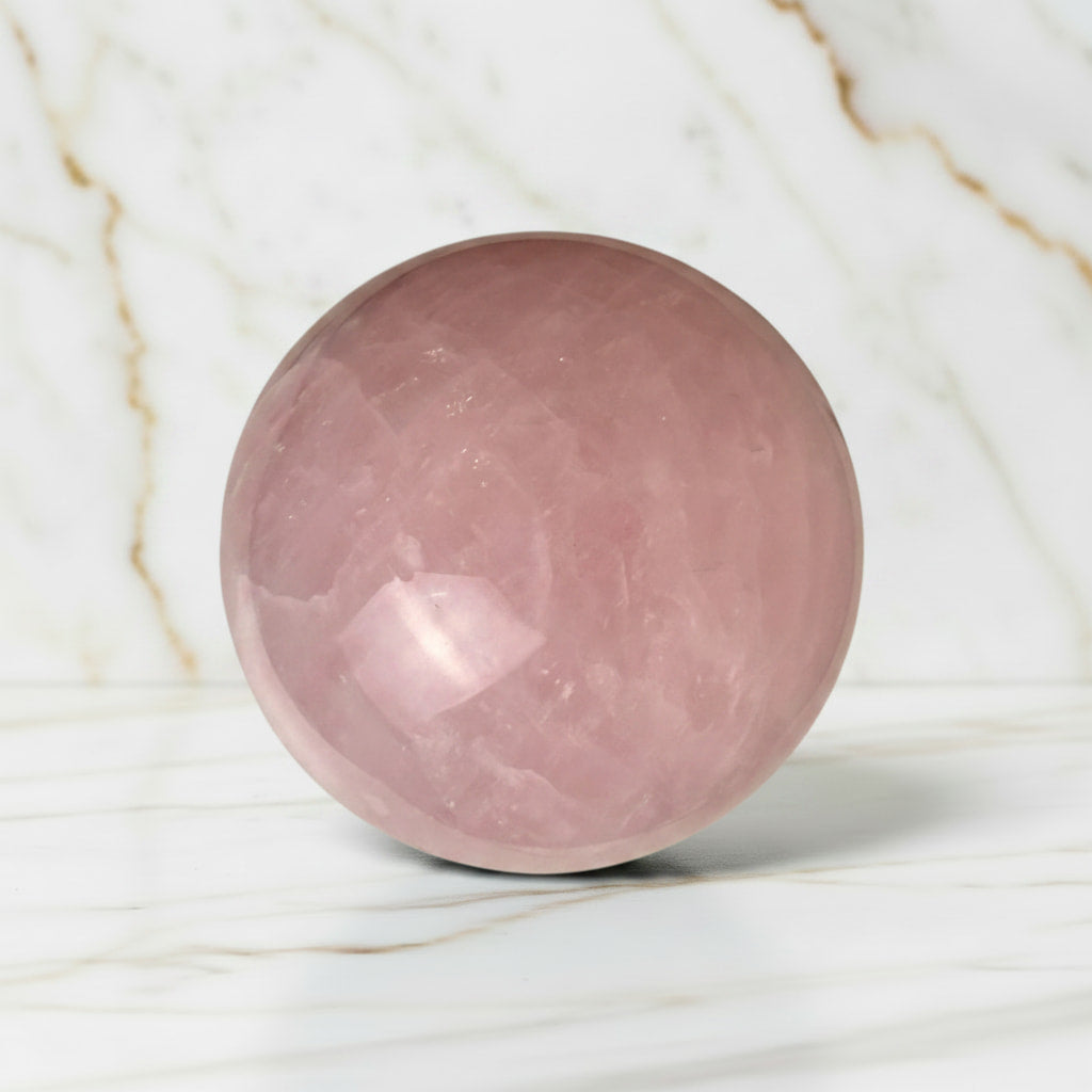 Rosenquarz Kugel – Freude & Liebe CrystalScents