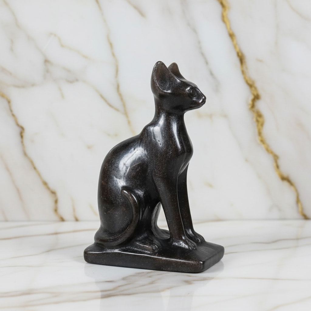 Obsidian Katze – Silber Schimmer CrystalScents