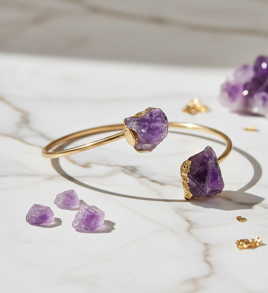 Amethyst Armreif – Rohsteine für besondere Ausstrahlung CrystalScents