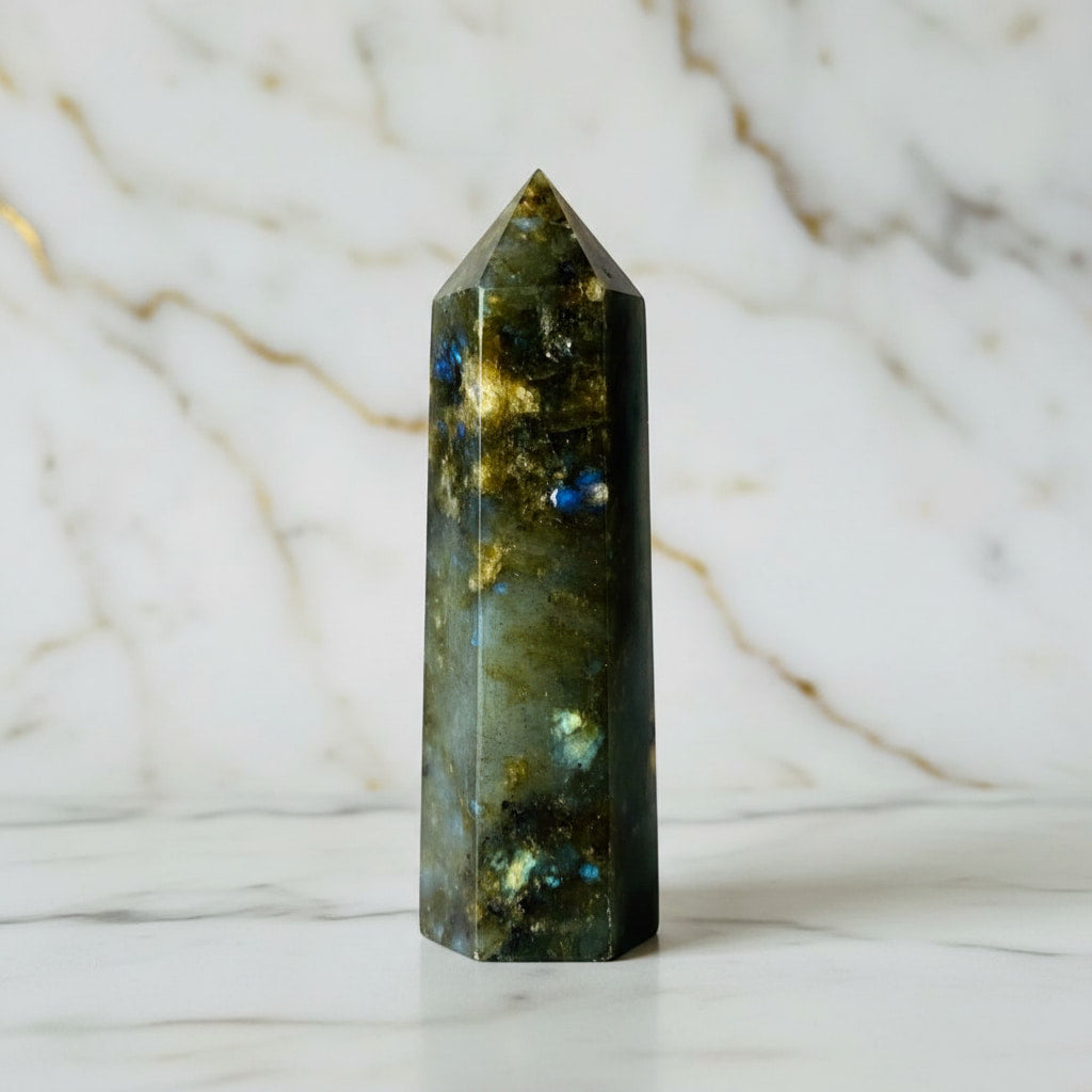 Labradorit Obelisk – Magie & Intuition CrystalScents