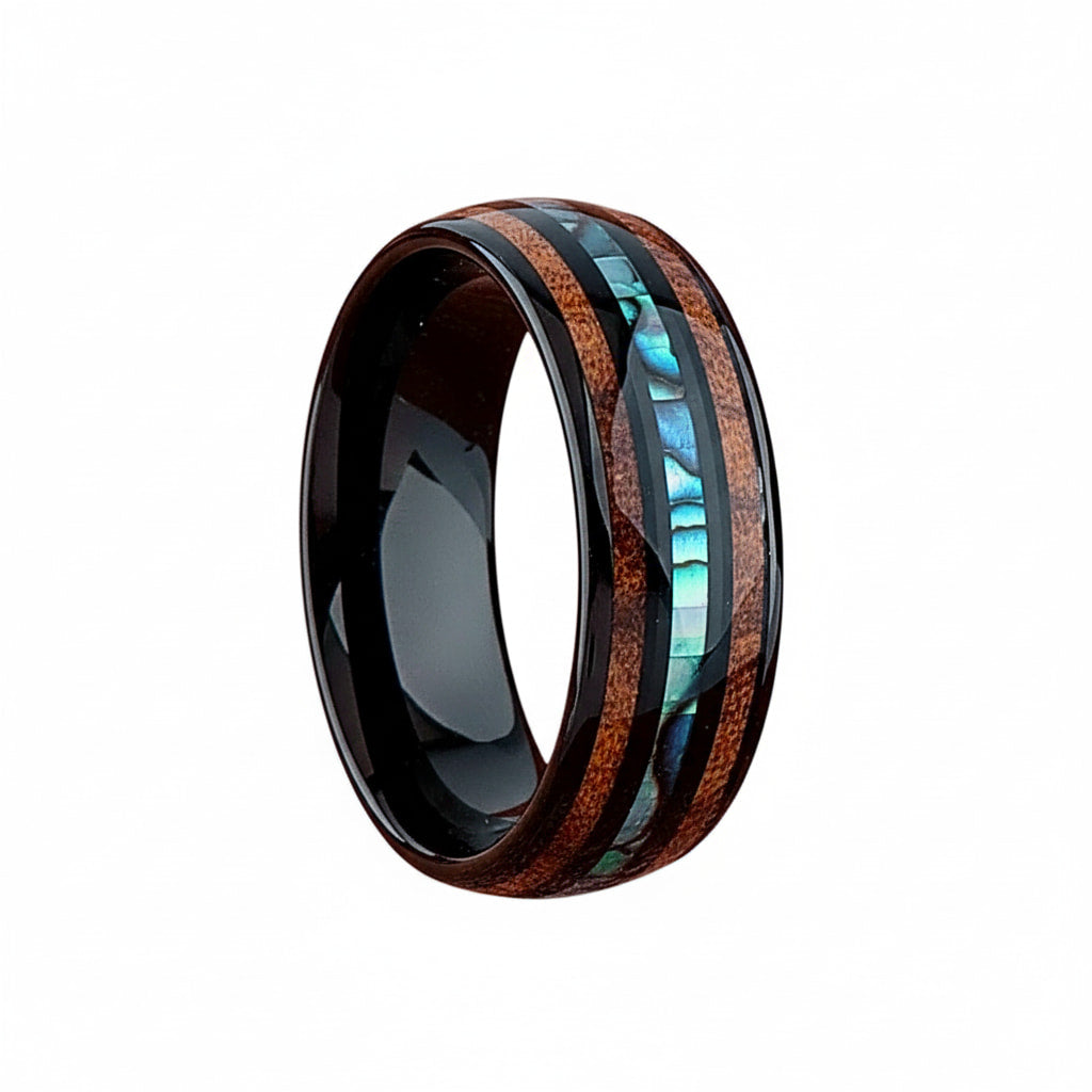 Ring Schwarz – Mit Holzmaserung & Blau CrystalScents