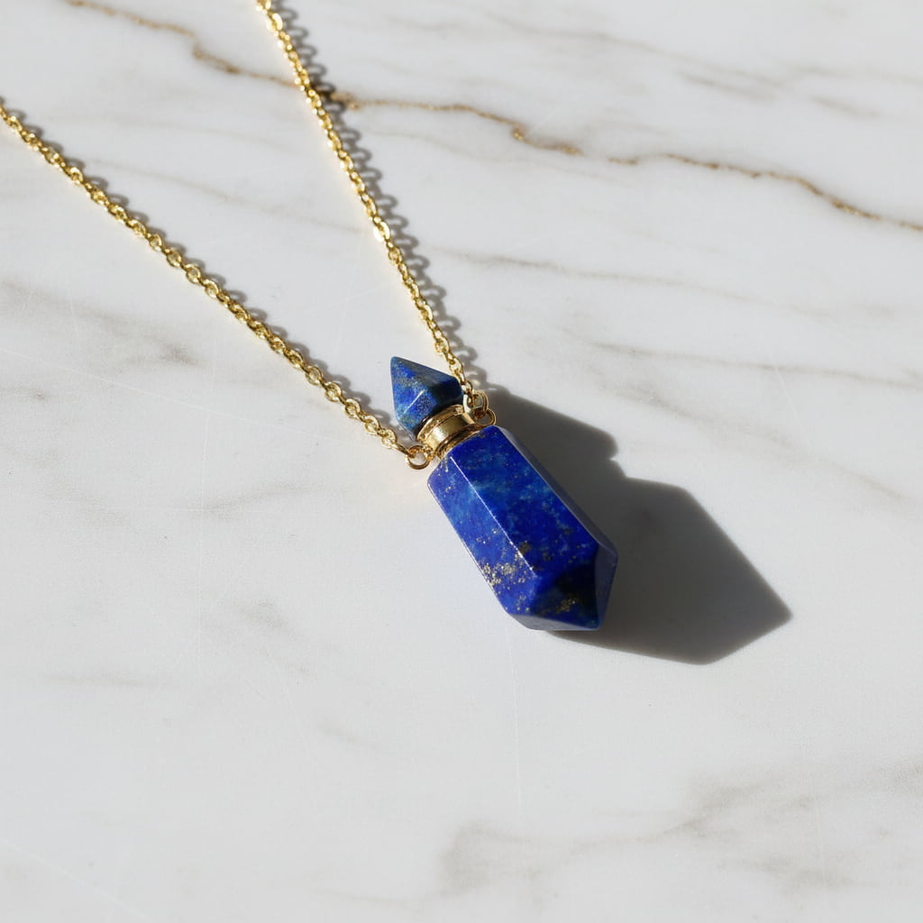 Lapislazuli Halskette - Parfümfläschchen CrystalScents