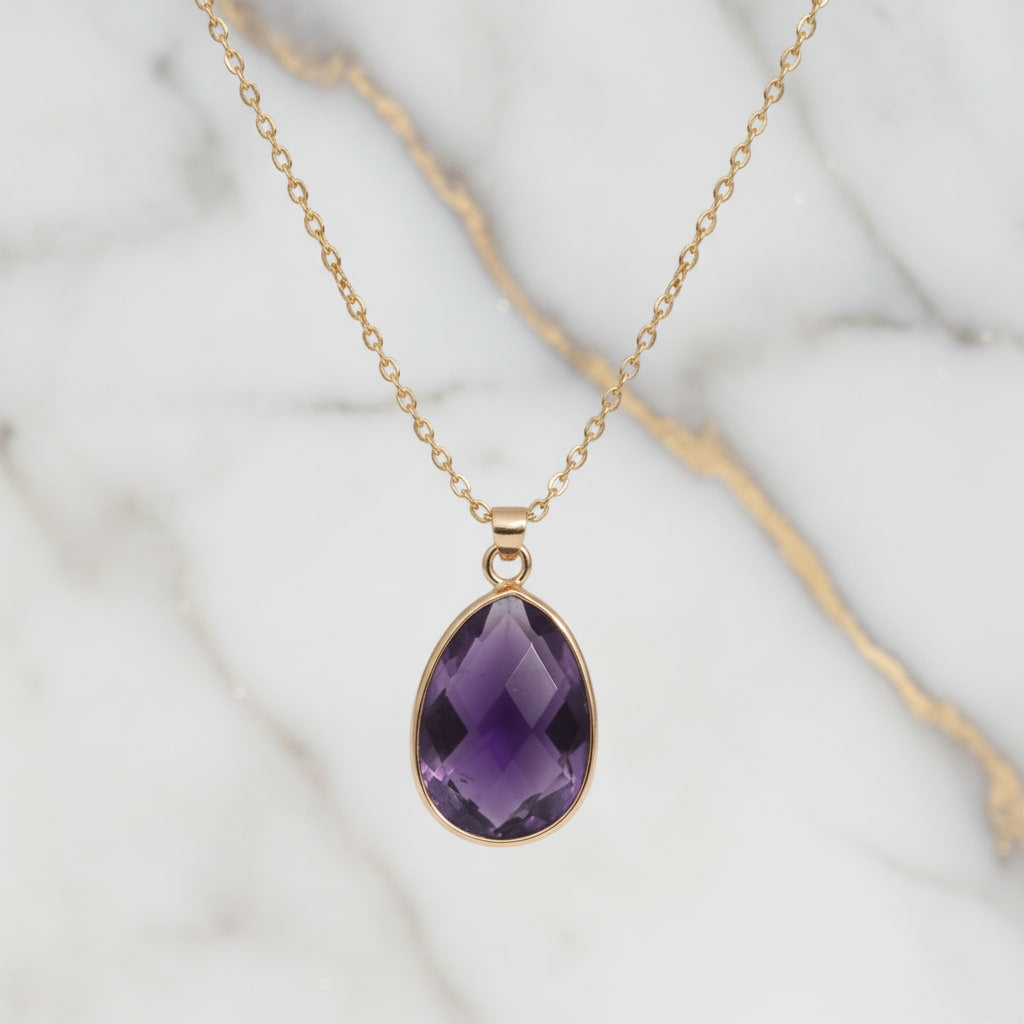 Amethyst Halskette – Facettierter Anhänger für Harmonie & Balance CrystalScents
