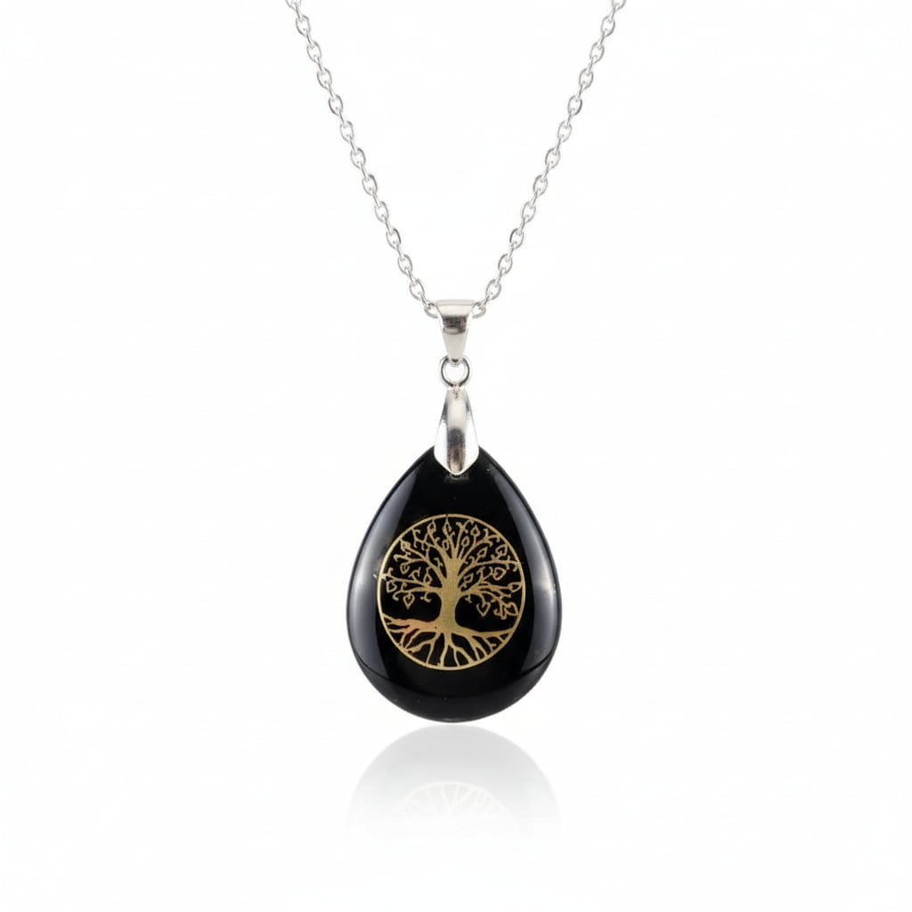 Obsidian Halskette „Baum des Lebens“ CrystalScents