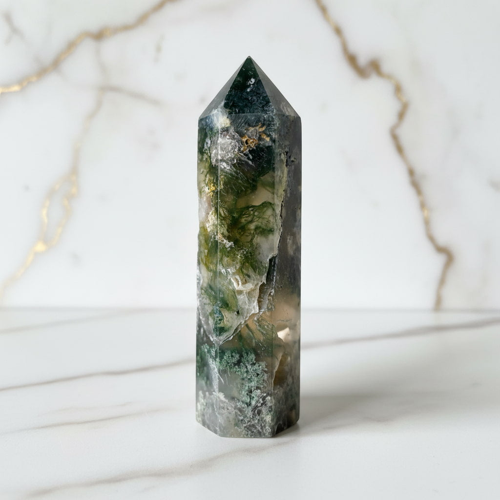 Moosachat Obelisk – Ruhe & Stärke