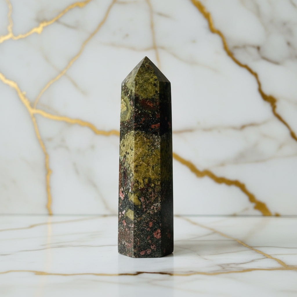 Jaspis Drachenblut Obelisk – Energie & Balance JETZT sichern CrystalScents