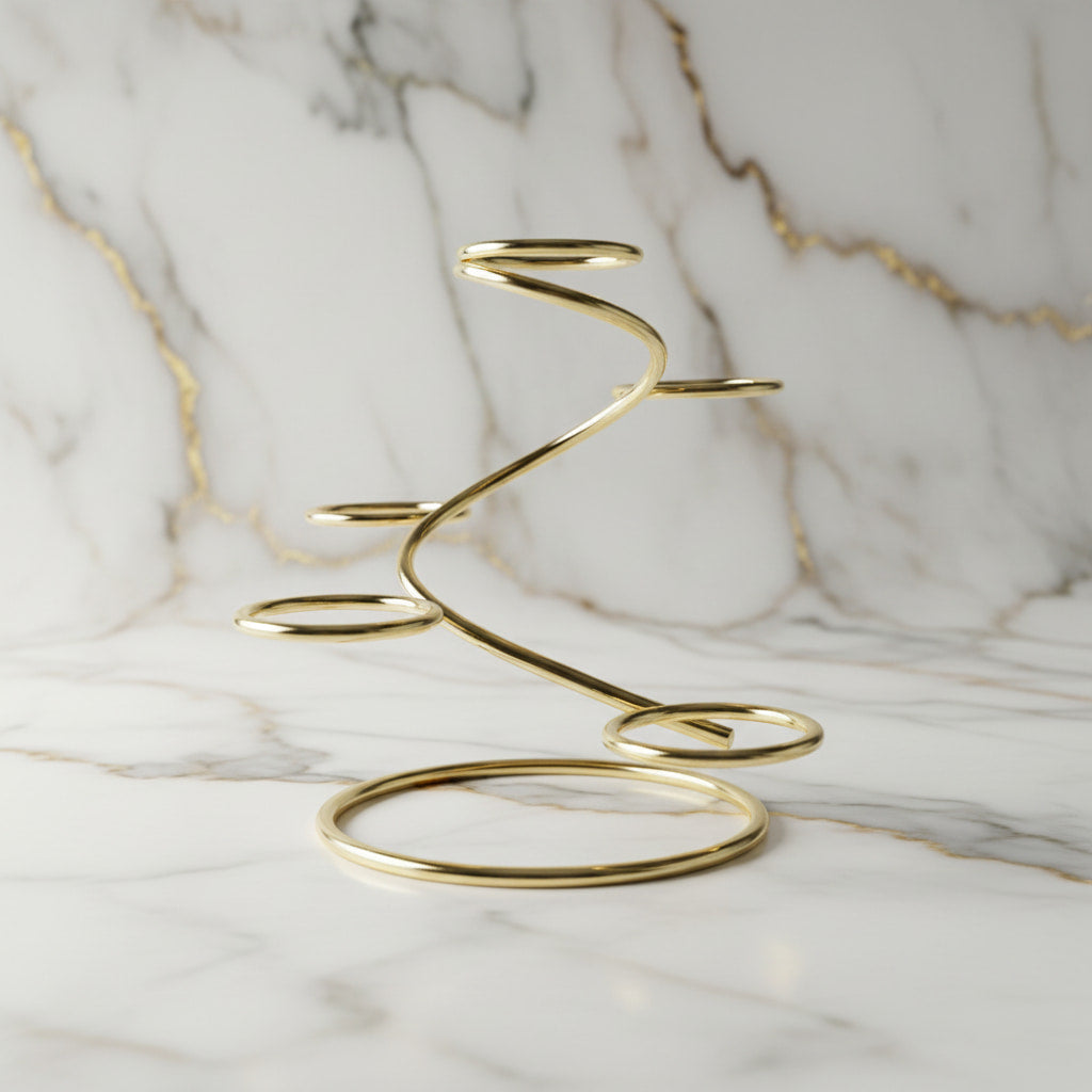 Kugelhalter Gold – Präsentation für bis zu 5 Kristallkugeln CrystalScents