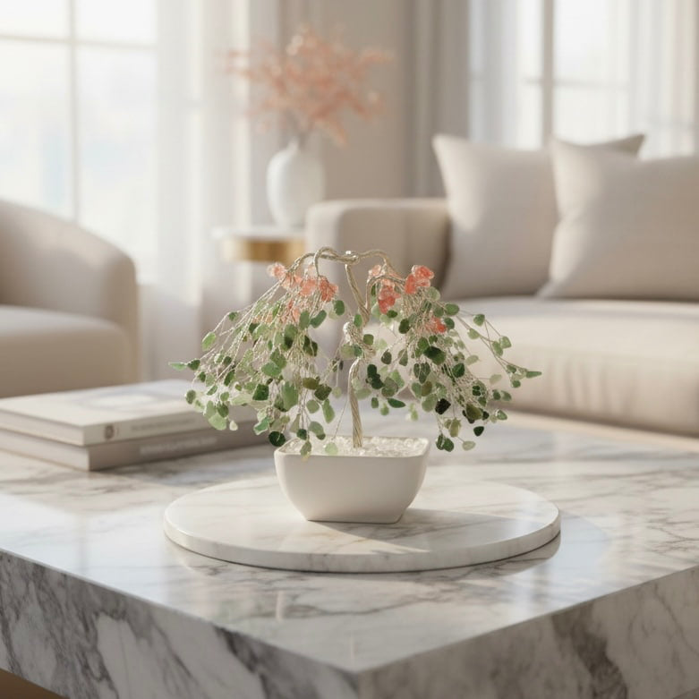 Aventurin & roter Achat Baum – Dekorativer Kristallbaum