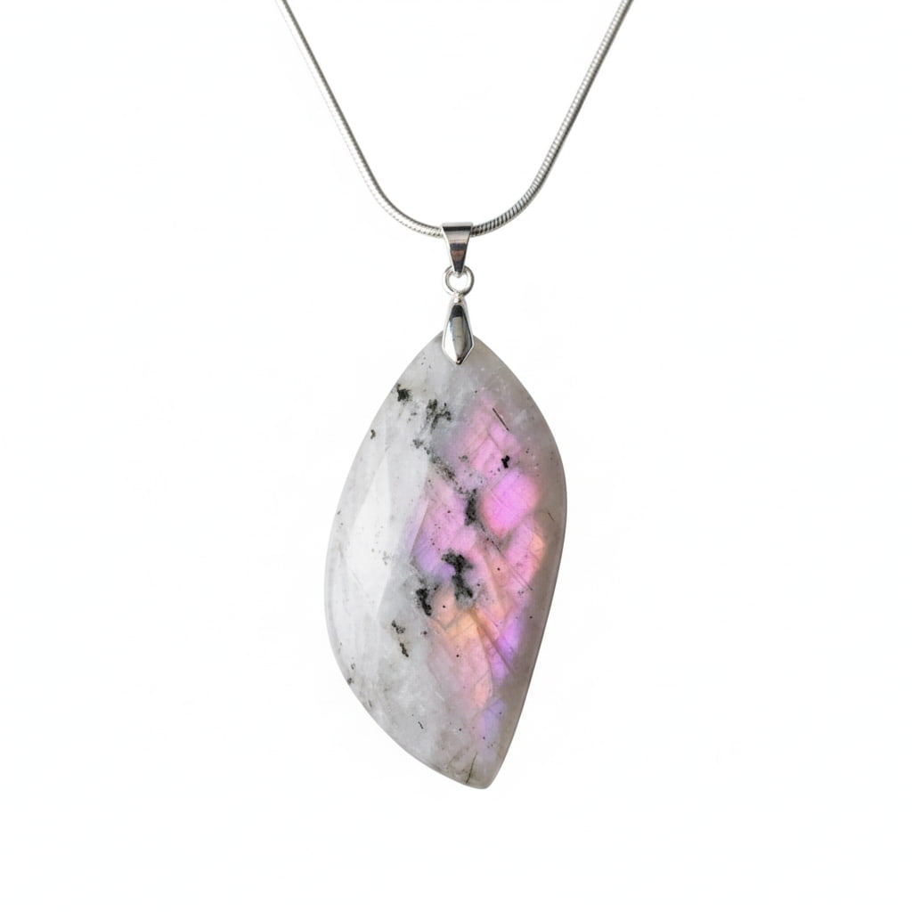 Labradorit Halskette - Sunset Flammenanhänger CrystalScents
