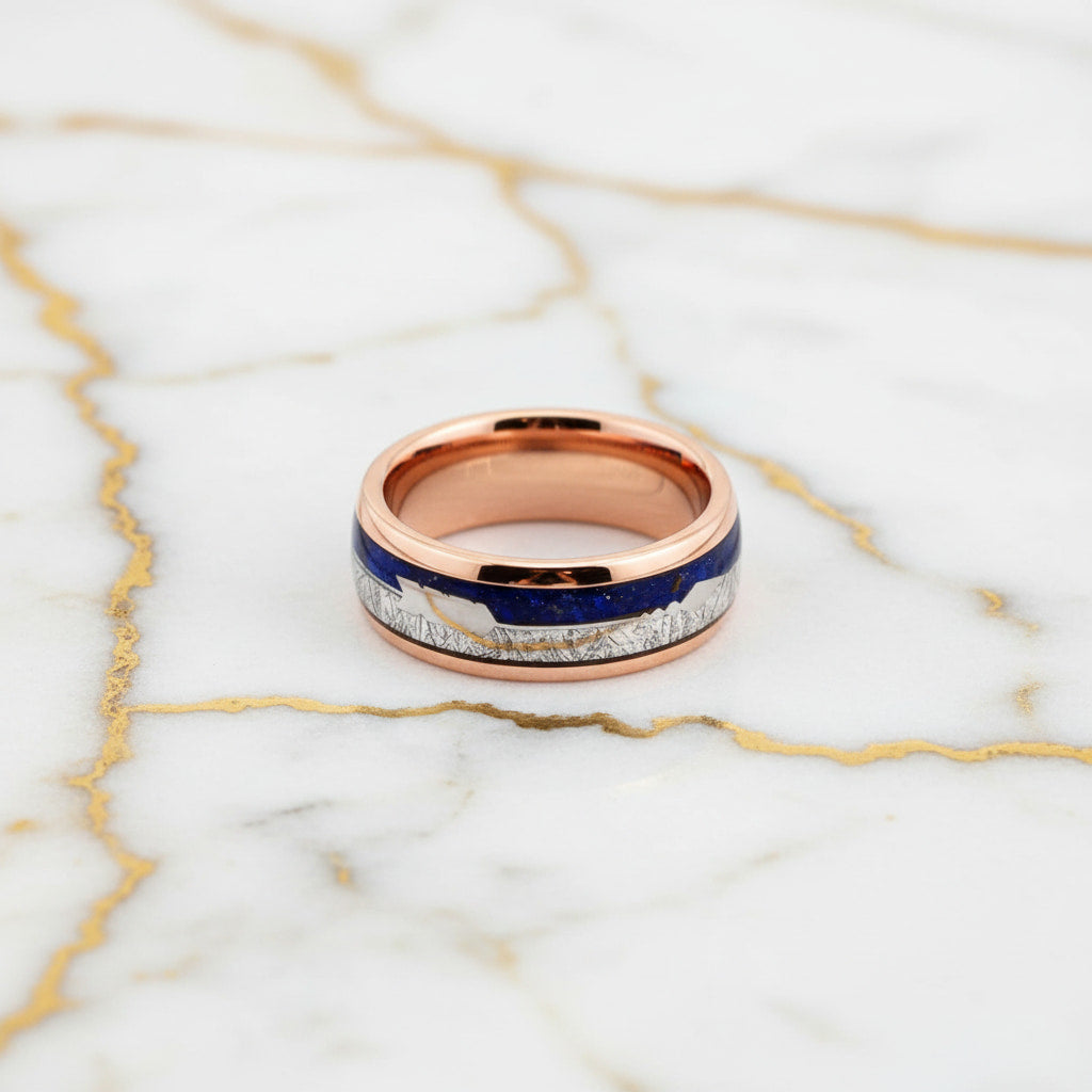 Ring – Roségold mit dunkelblauem Pfeil CrystalScents