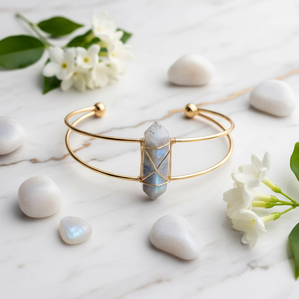 Mondstein Armreif – Ausstrahlung & magische Energie CrystalScents