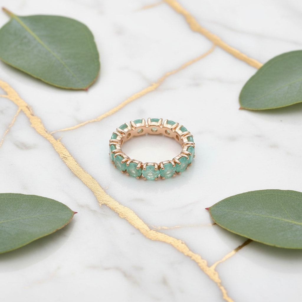 Ring - Funkelnder grüner Bandring CrystalScents