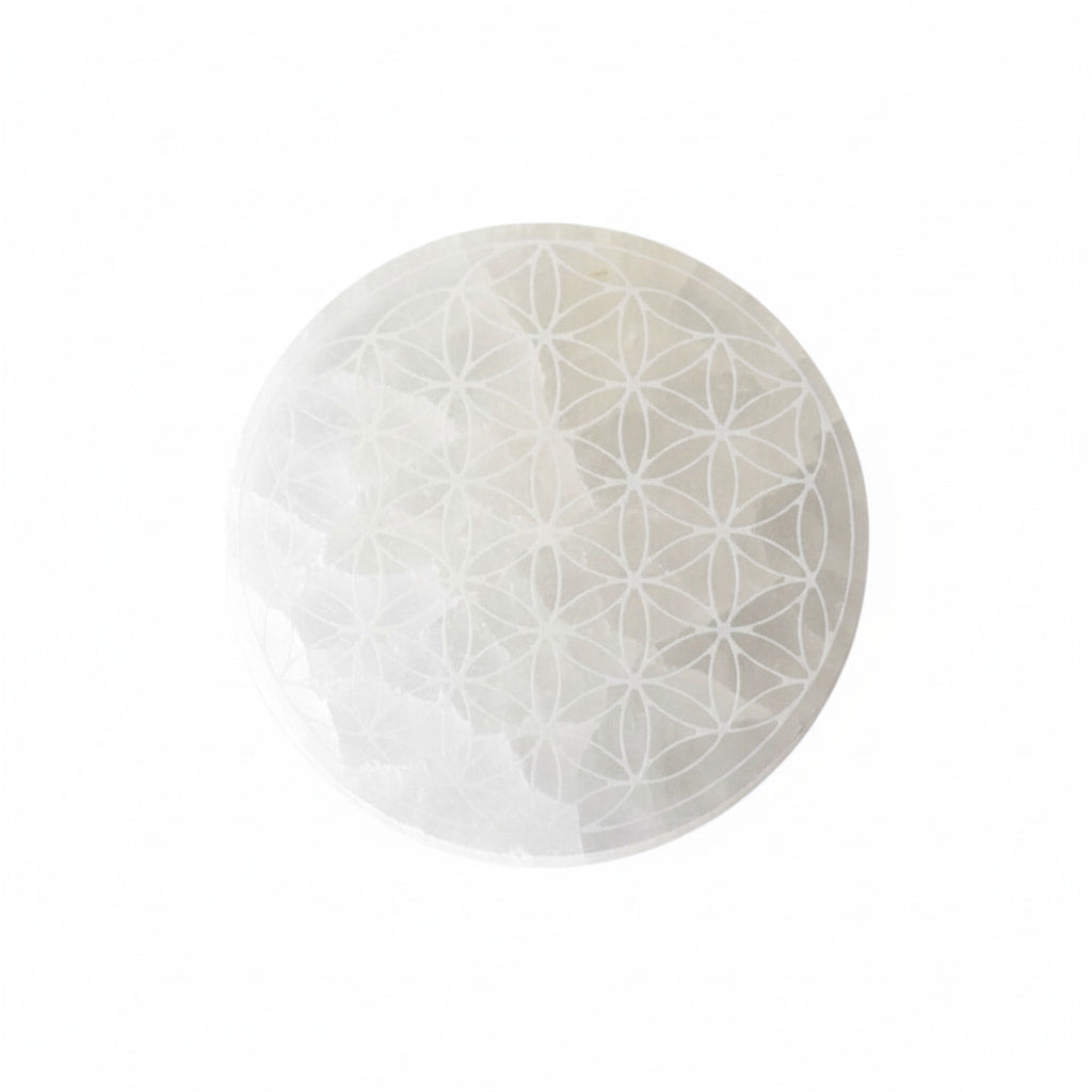Selenit Scheibe mit Lebensblume – JETZT sichern CrystalScents