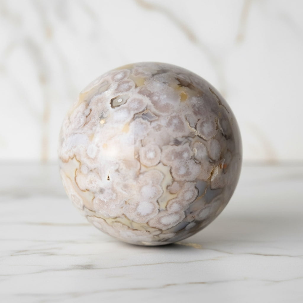 Kirschblüten Achat Kugel – Frühlingszauber