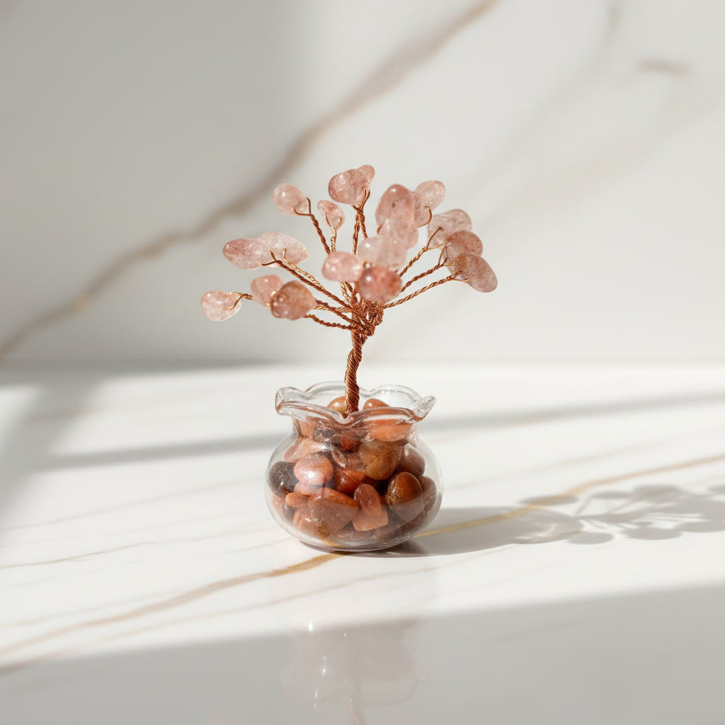 Mini Erdbeerquarz Baum - Für mehr positive Energie CrystalScents