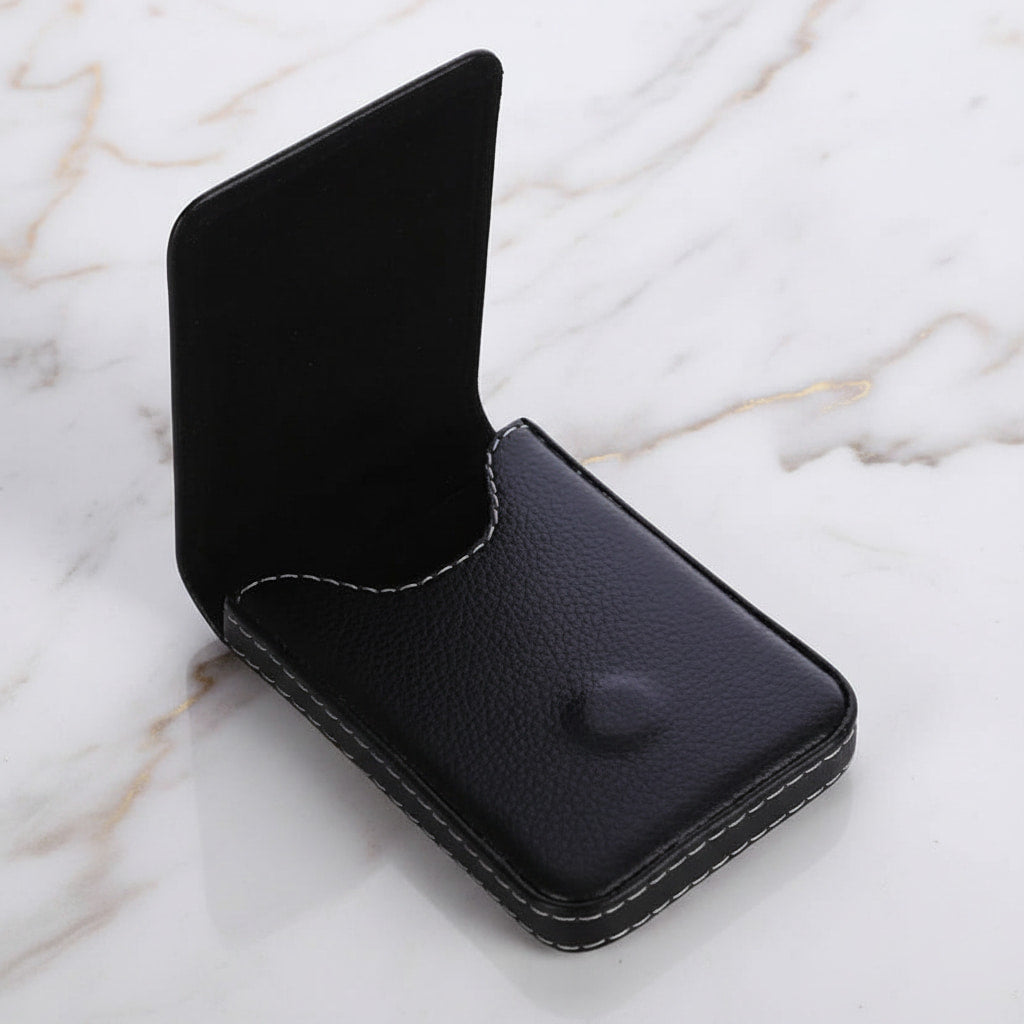 Visitenkartenetui Kunstleder Schwarz – Elegantes Etui für Business CrystalScents