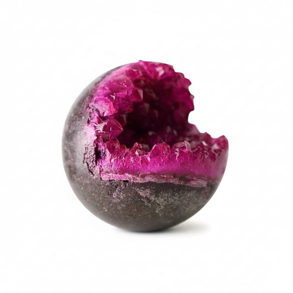 Amethystkugel mit pinker Druse – Funkelndes Kristallhighlight CrystalScents
