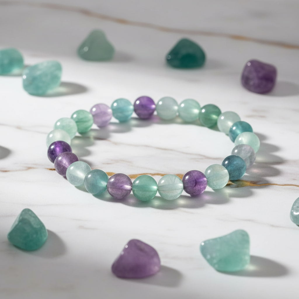 Fluorit Kugelarmband – Inspiration & Harmonie CrystalScents