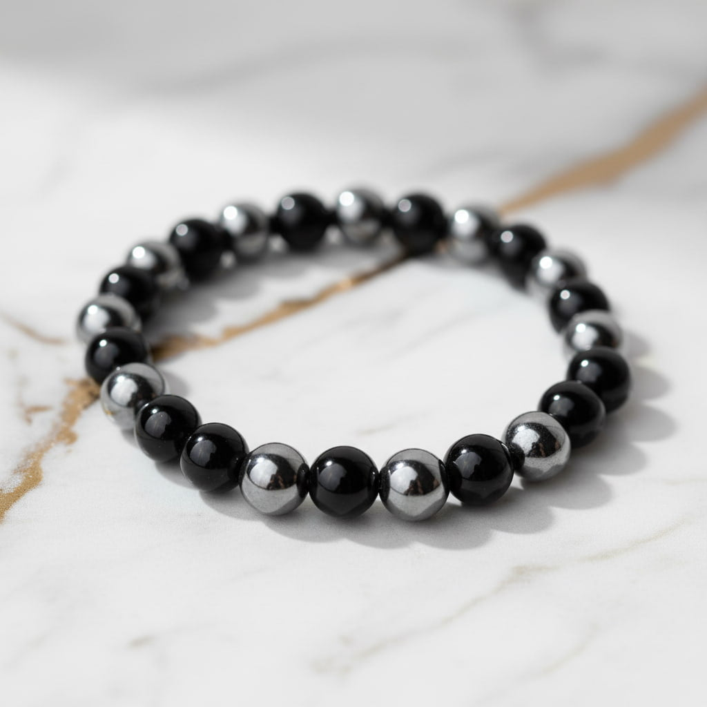 Obsidian Hämatit Armband - Stärkende Akzente