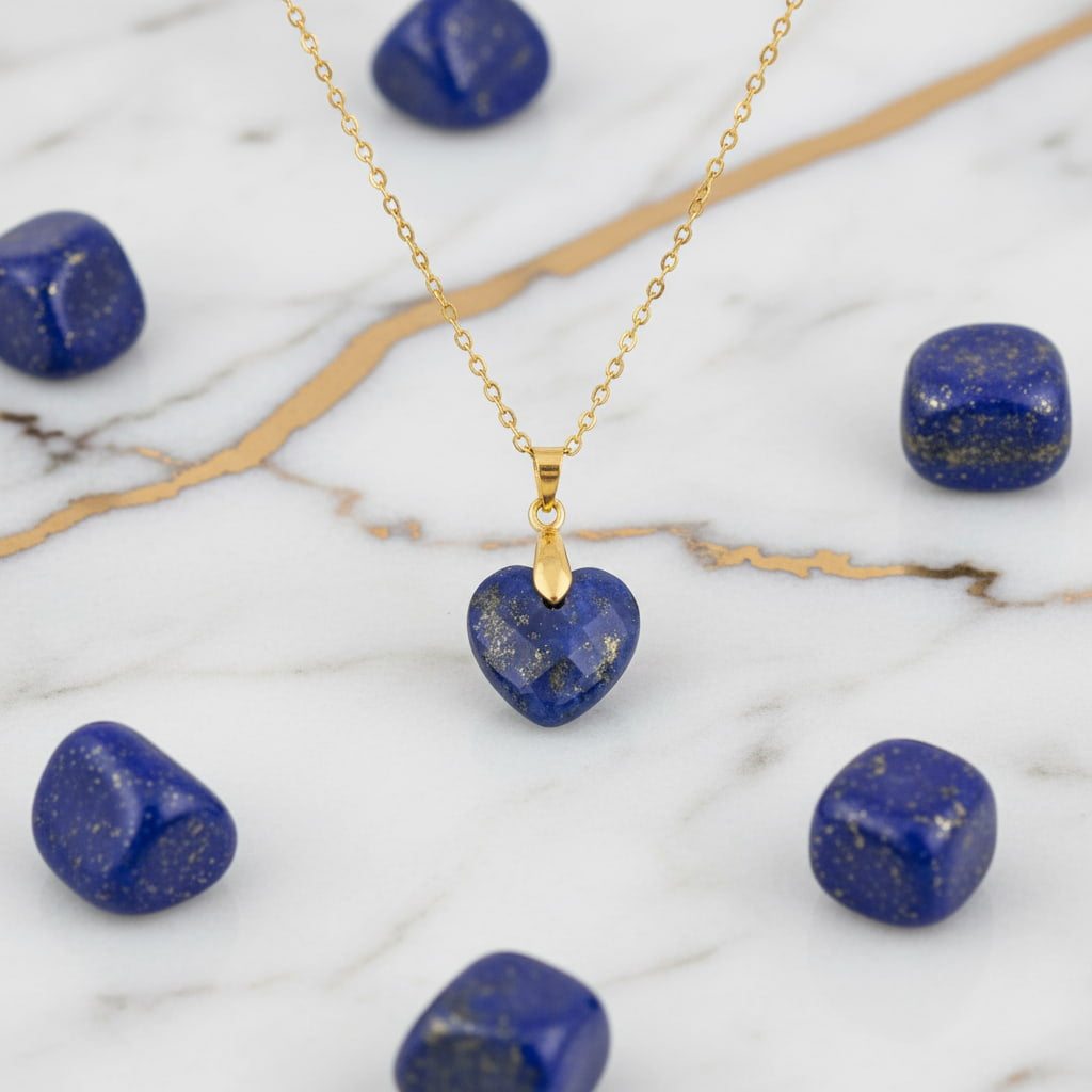 Lapislazuli Halskette - Kristall Herz