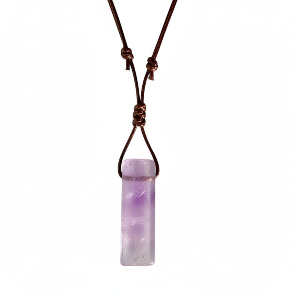 Amethyst Halskette – Länglicher Anhänger & Flexibel CrystalScents