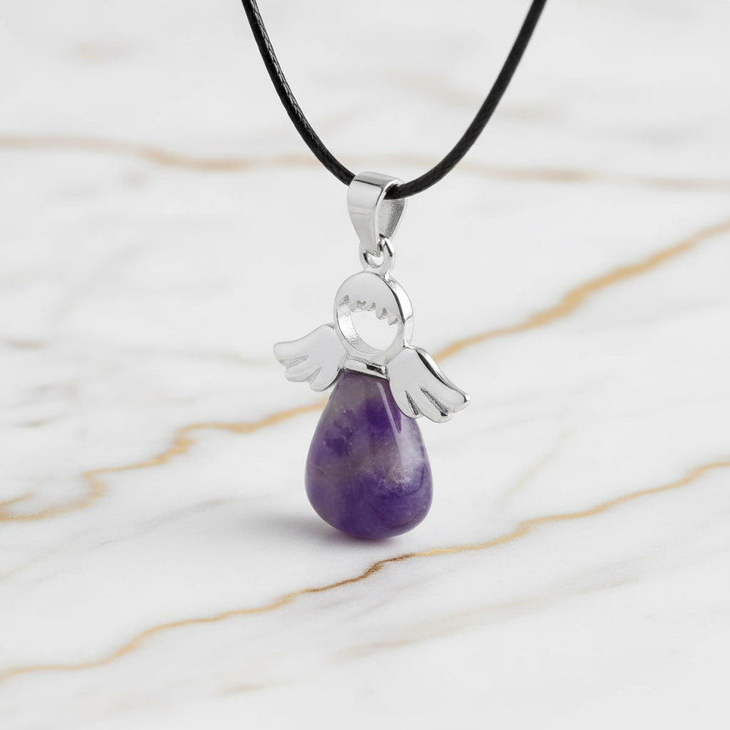 Amethyst Halskette – Engel Anhänger für Schutz & Harmonie CrystalScents