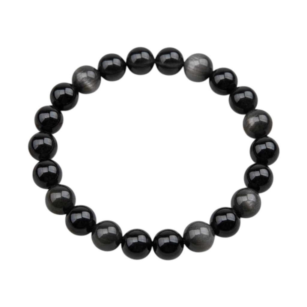 Silber Obsidian Kugelarmband - Überraschendes Naturwunder CrystalScents