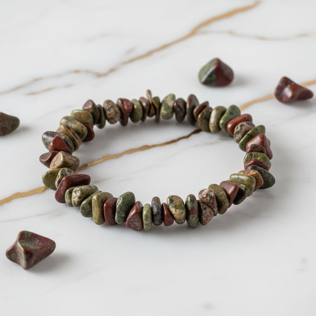 Drachenblut Jaspis Splitterarmband – Kraft & Stärke