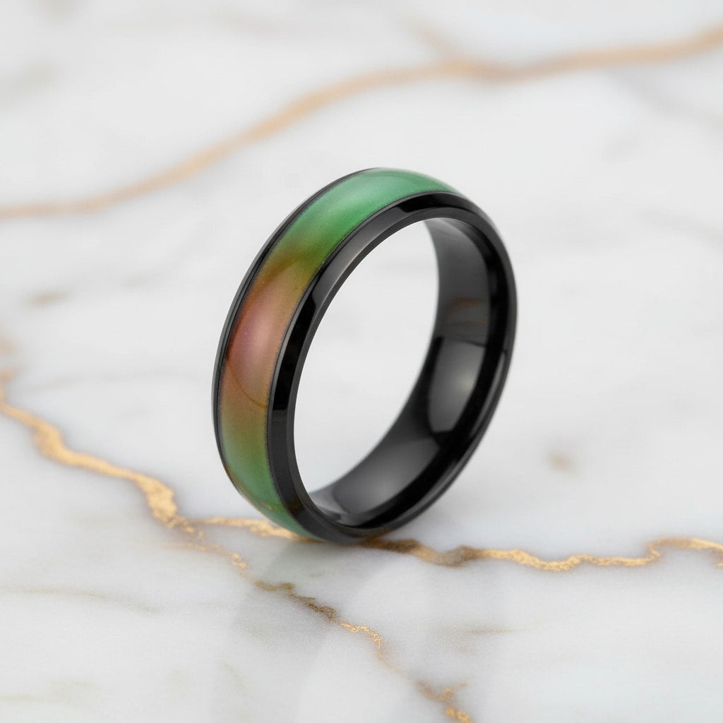 Emotionsring schwarz – Schmuckstück, das Gefühle stilvoll ausdrückt CrystalScents