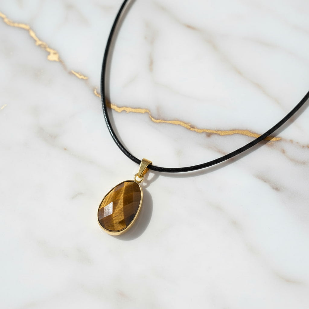 Tigerauge Halskette - Facettierter Anhänger JETZT sichern CrystalScents