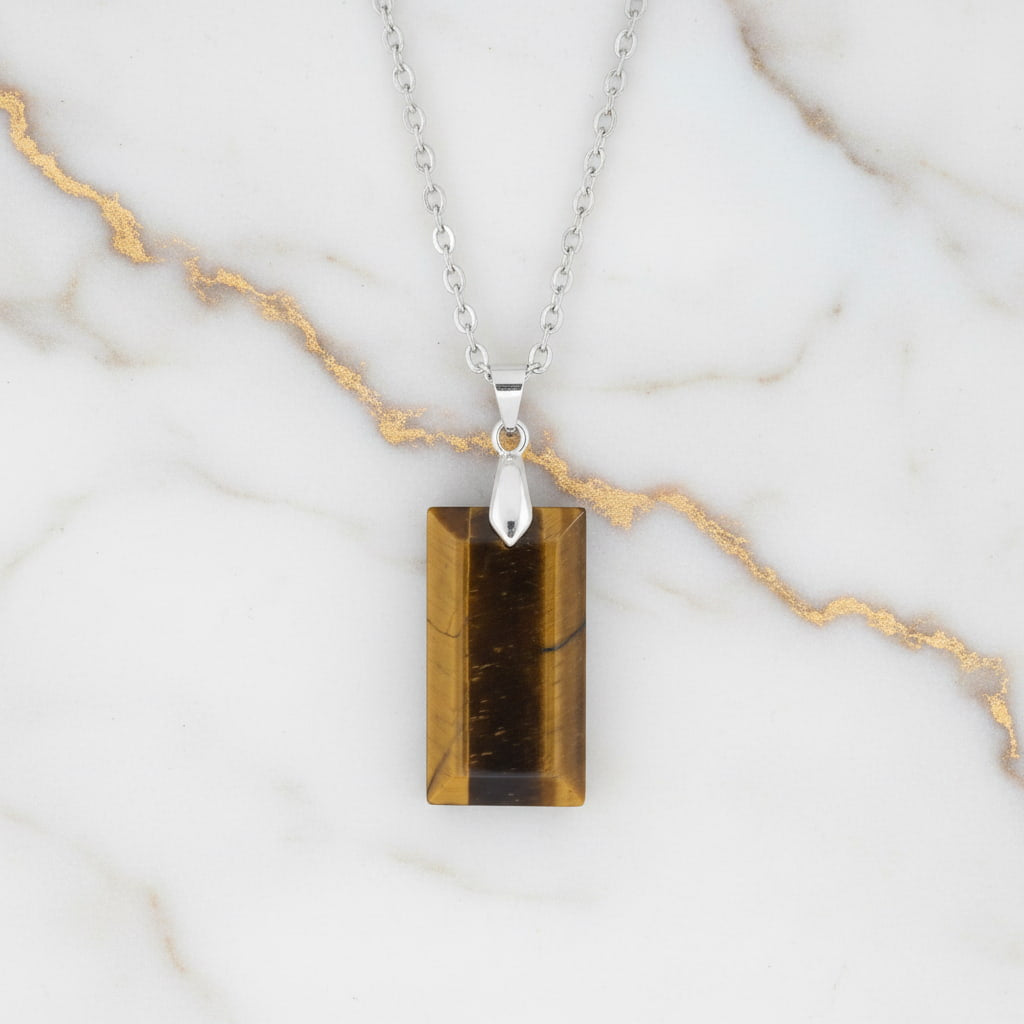 Tigerauge Halskette - Geschliffener Anhänger