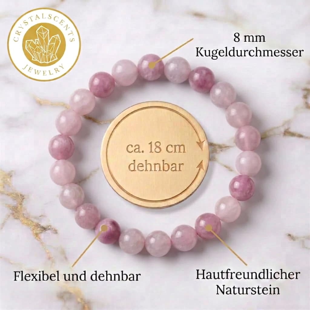 Kunzit Kugelarmband – Liebe & Ruhe
