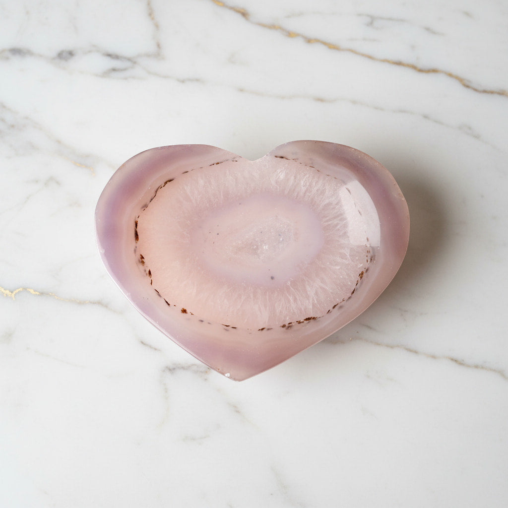 Achat Herz Rosa – Glücksbringer mit funkelnder Druse CrystalScents