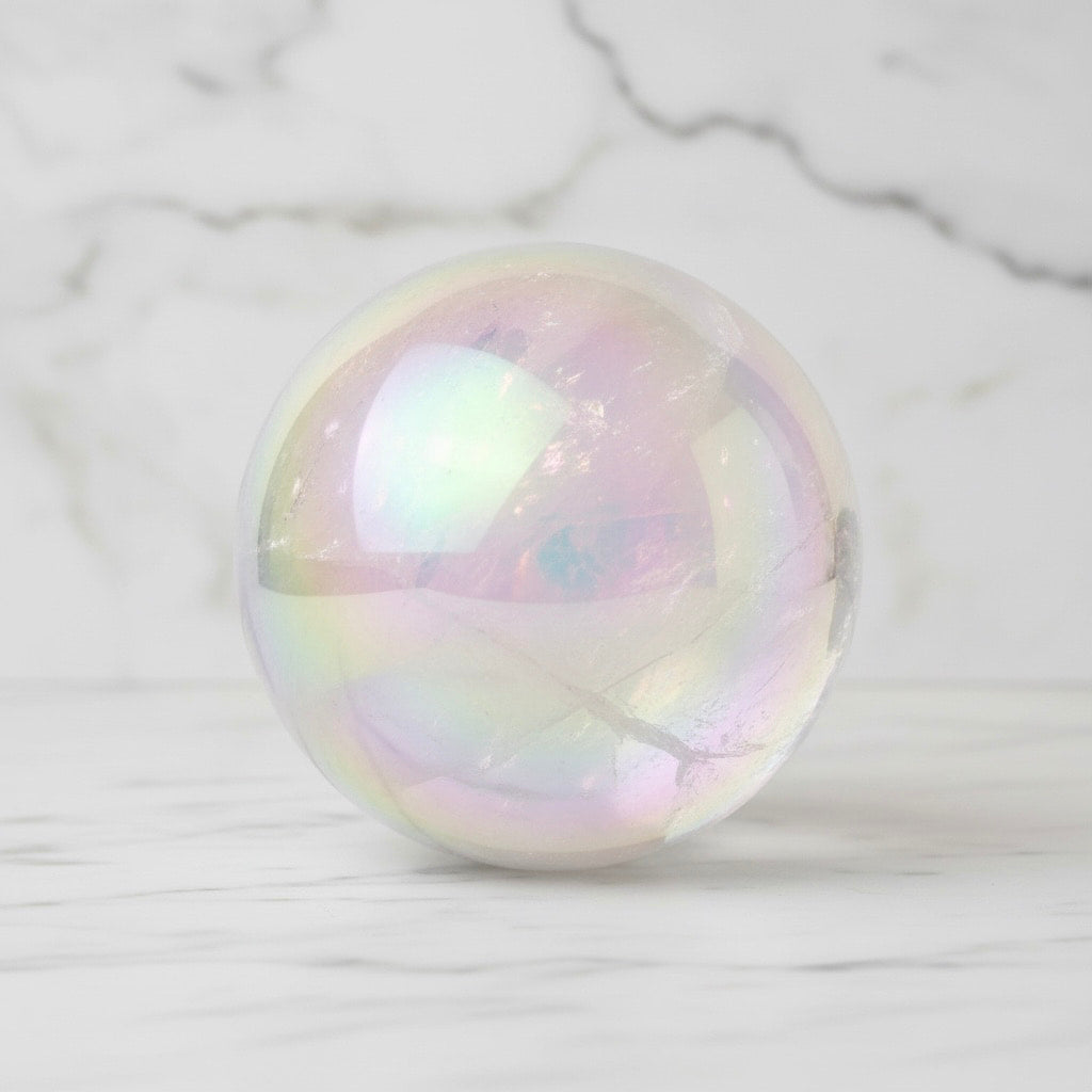Große Bergkristall Kugel mit Aura – Klarheit & Harmonie CrystalScents