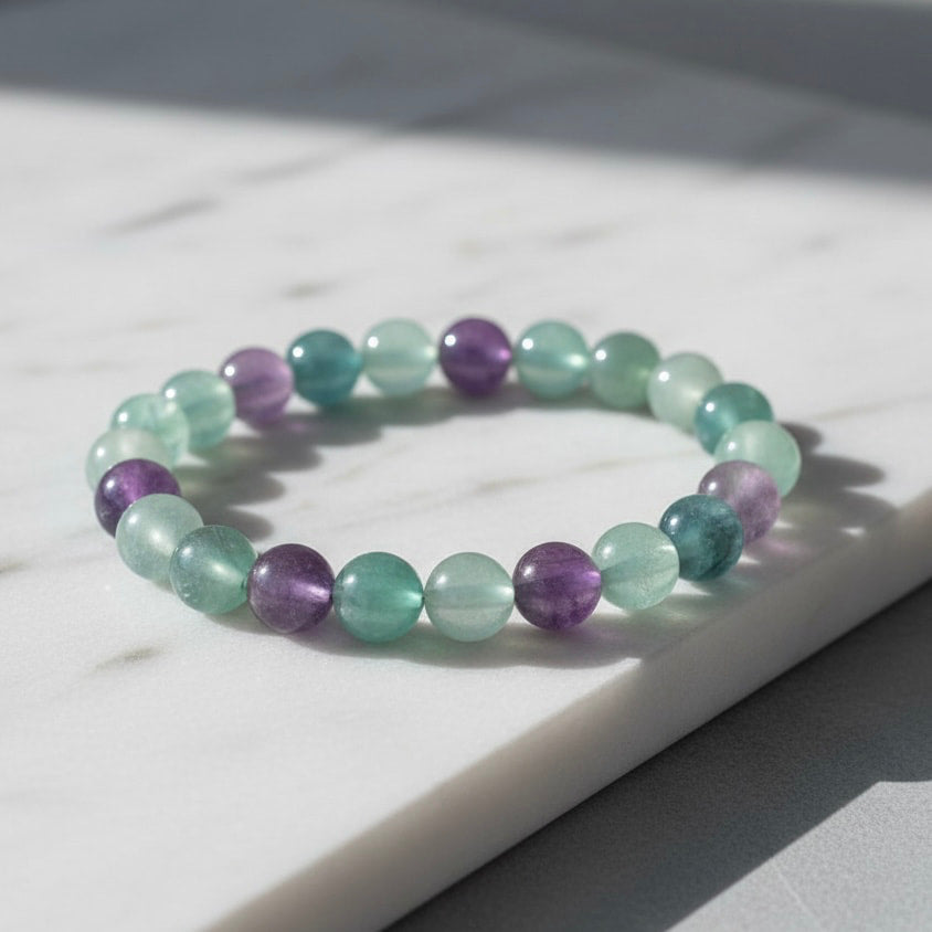 Fluorit Kugelarmband – Inspiration & Harmonie CrystalScents